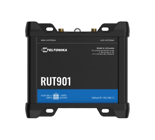Teltonika RUT901000400 | RUT901 Industrial Cellular Router, 4G LTE, Dual SIM, Wi-Fi, MQTT, Modbus TCP