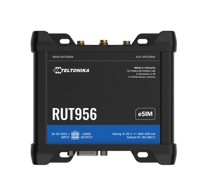 Teltonika RUT956730700 | RUT956 Industrial 4G LTE Router, Dual-SIM, eSIM, GPS, 4x Ethernet