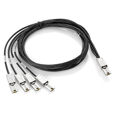 HPE AN975A | 2m Mini-SAS to 4x1 Mini-SAS Cable, Black, High-Performance