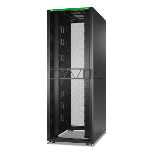 APC AR9587B2 NetShelter SX 48U black server rack with green top panel