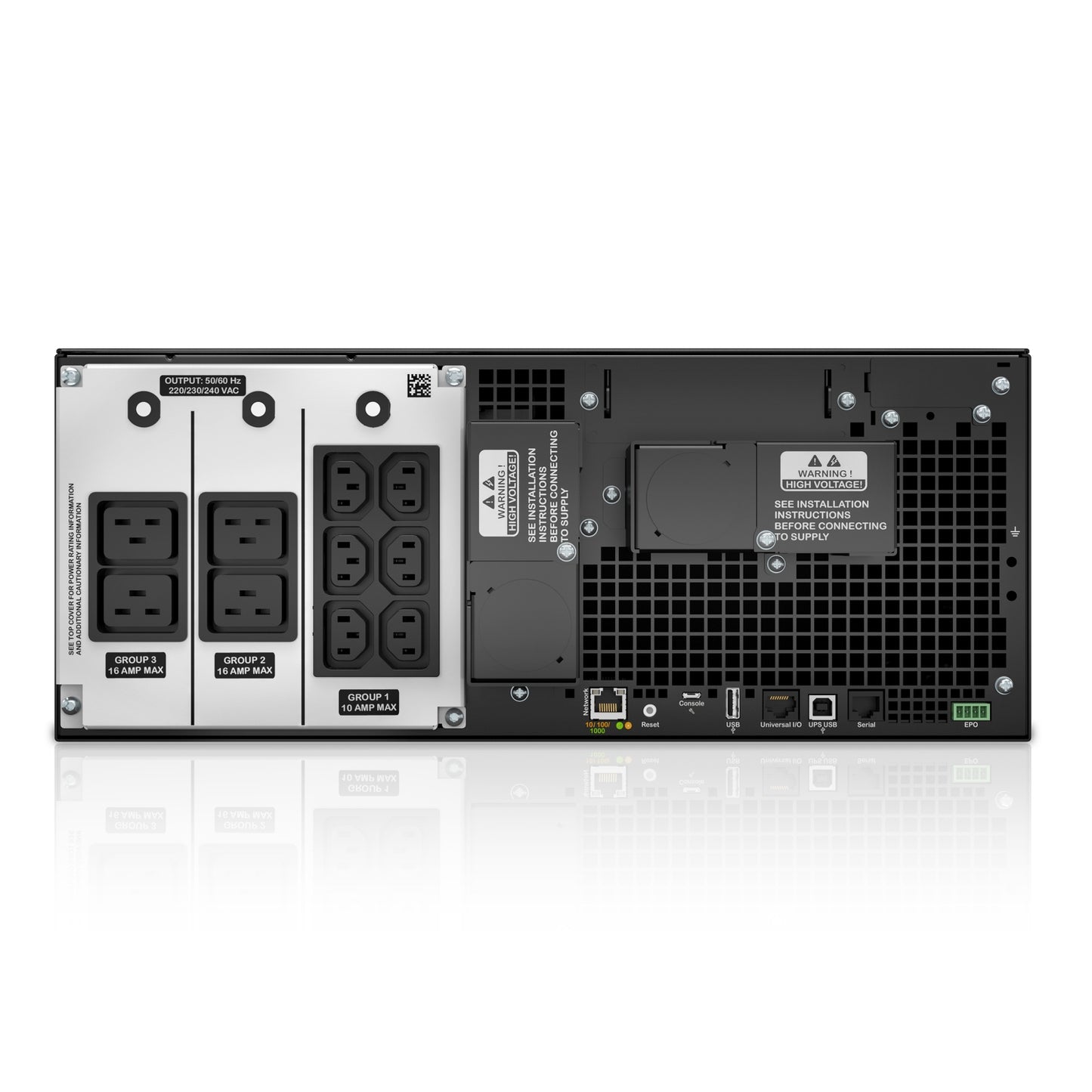 APC SRT6KRMXLI 6kW rackmount UPS with outlets and ports