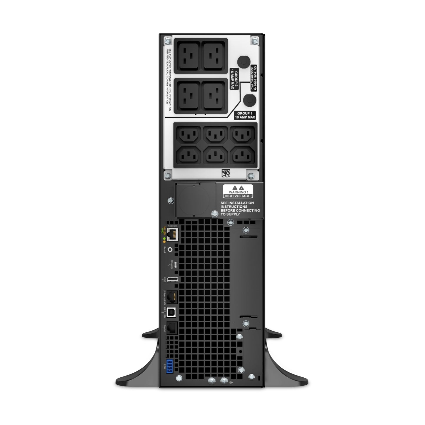 APC SRT5KXLI 5kVA tower UPS with 6x C13 and 4x C19 outlets