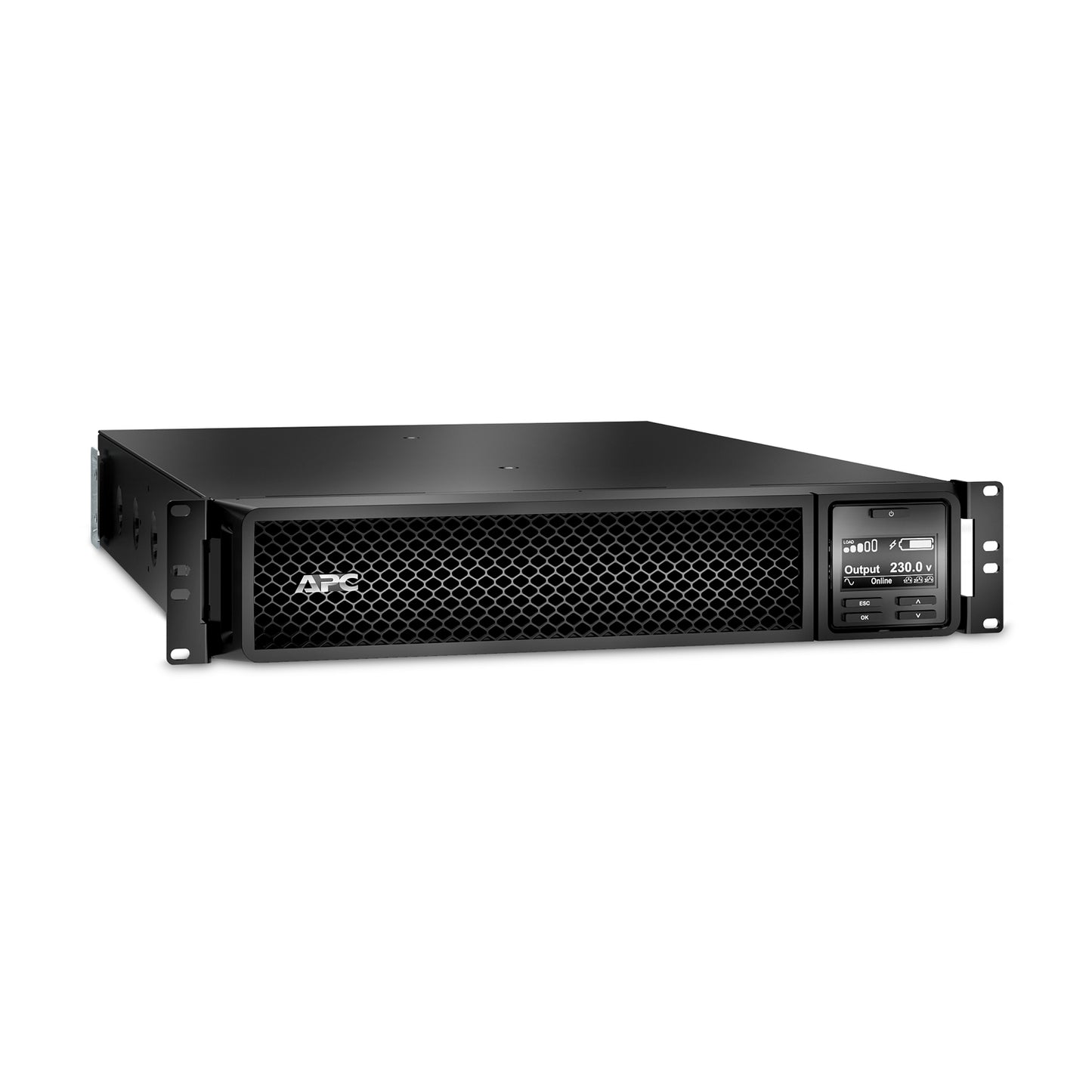 APC SRT2200RMXLI rack-mount UPS 2200VA with mesh panel and display