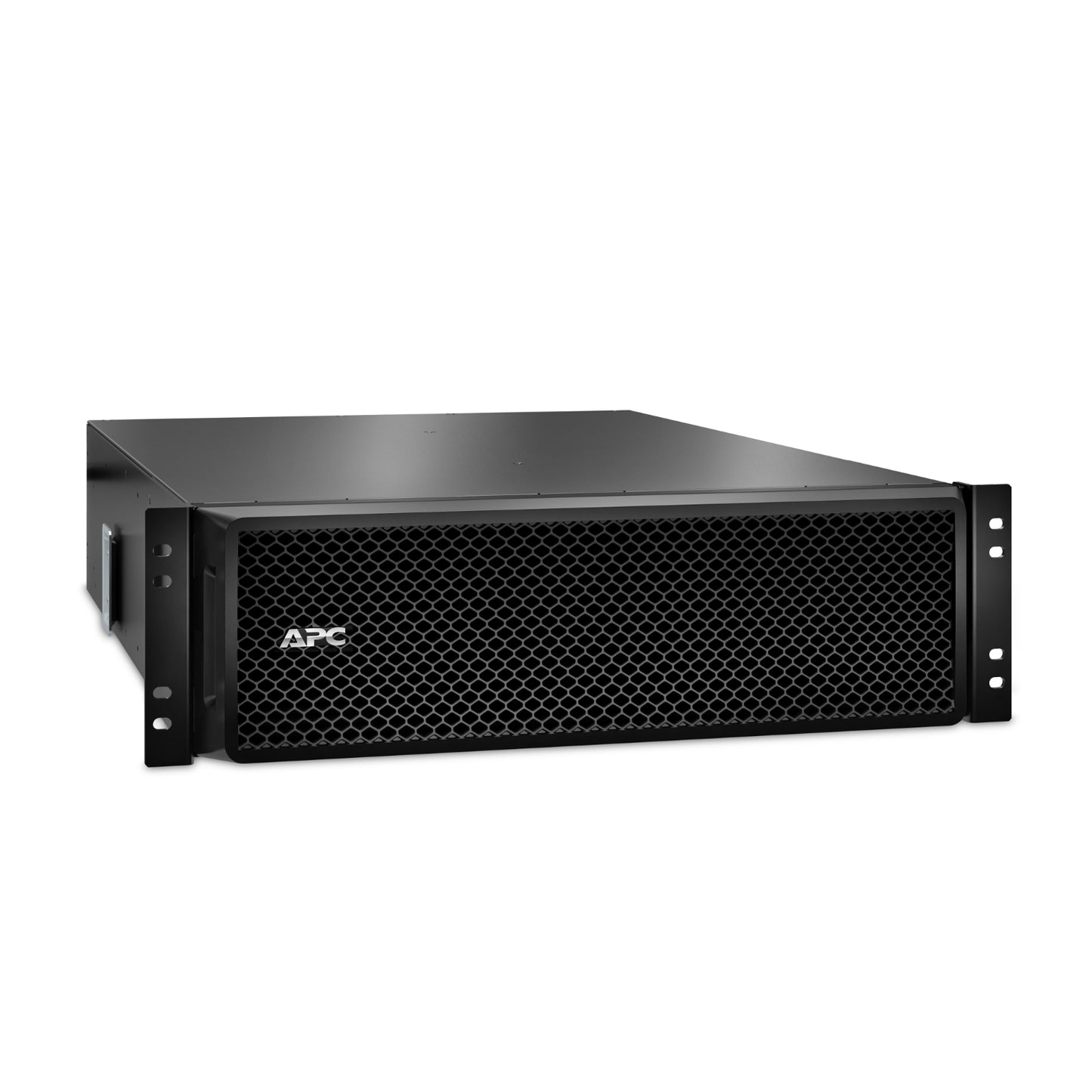 APC SRT192RMBP black server rack with honeycomb mesh front panel