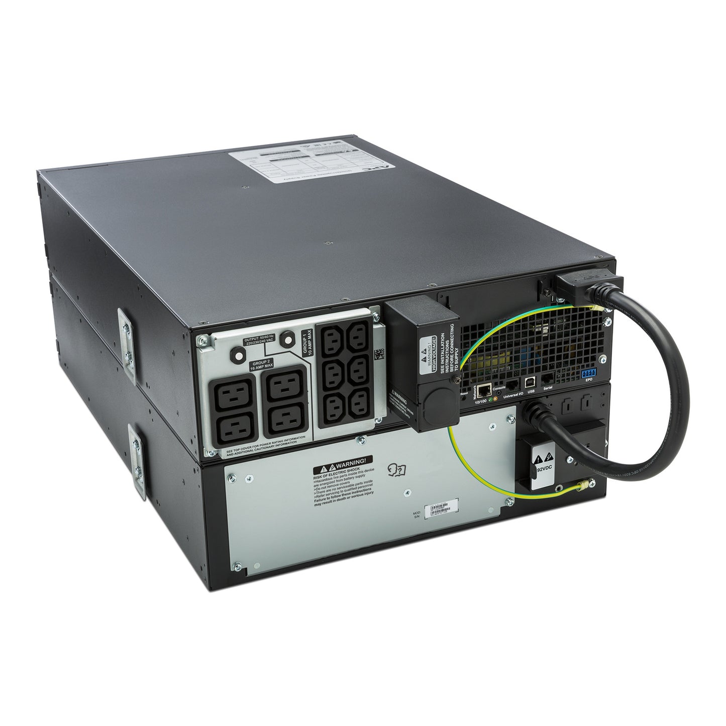 APC SRT5KRMXLI rear rack with power outlets and network ports