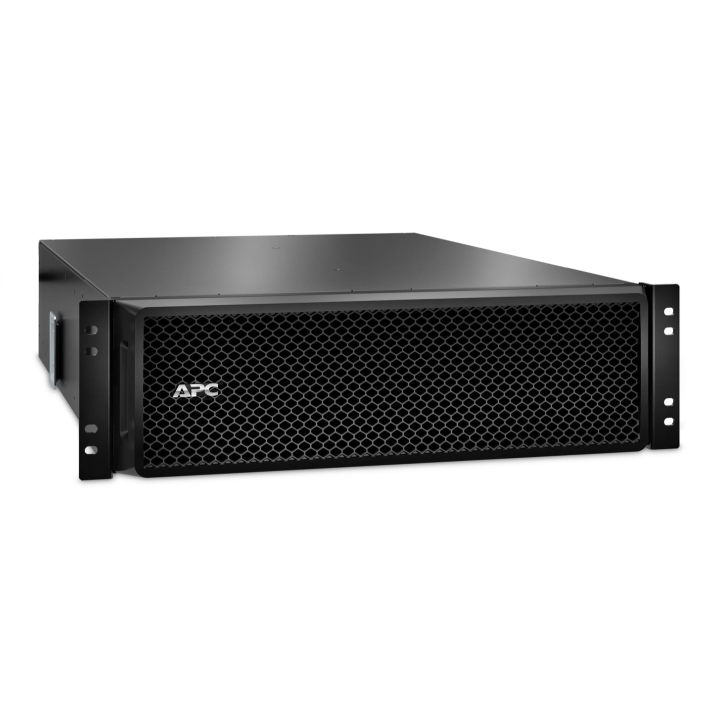 APC SRT192RMBP black server rack with honeycomb mesh front panel