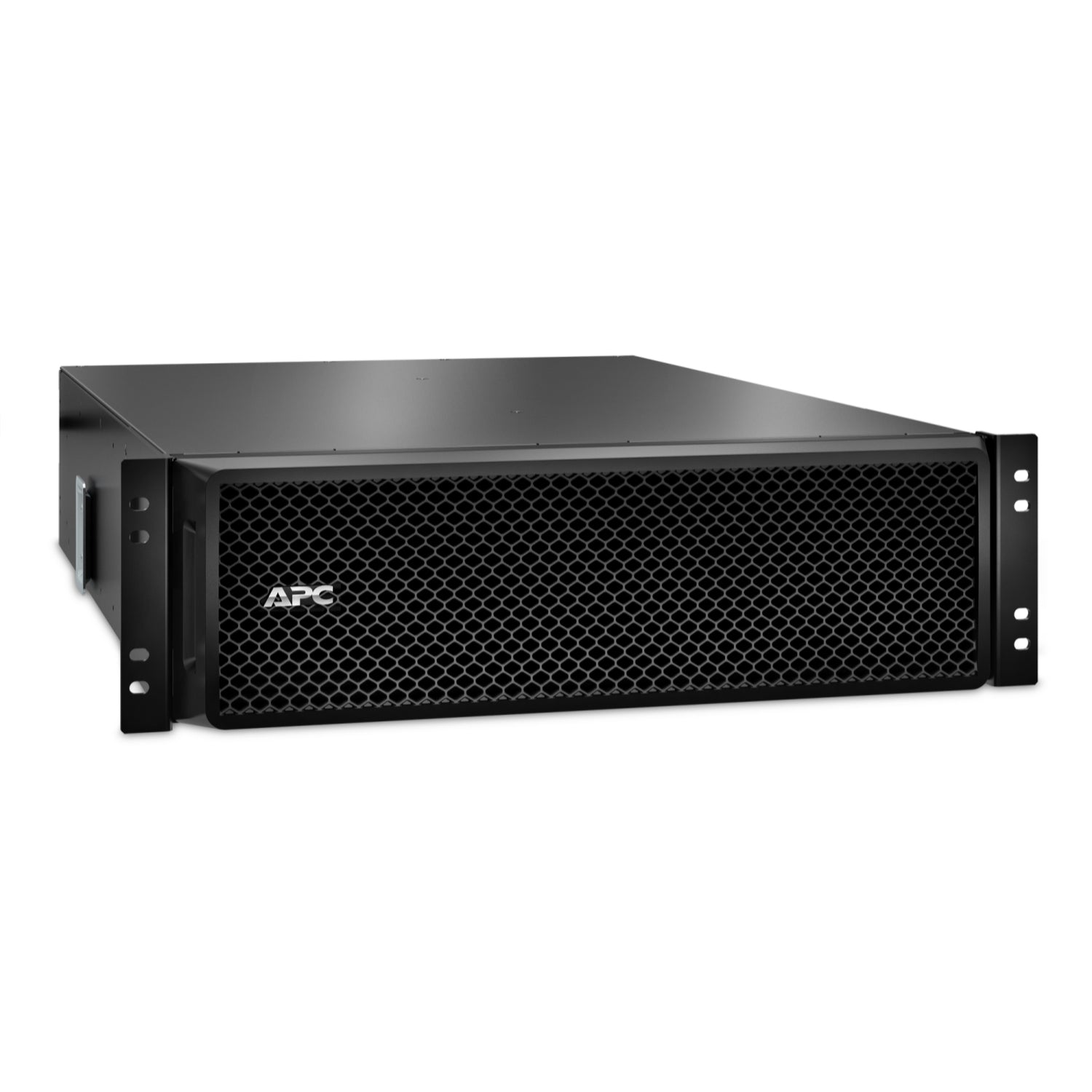 APC SRT192RMBP black server rack with honeycomb mesh front panel