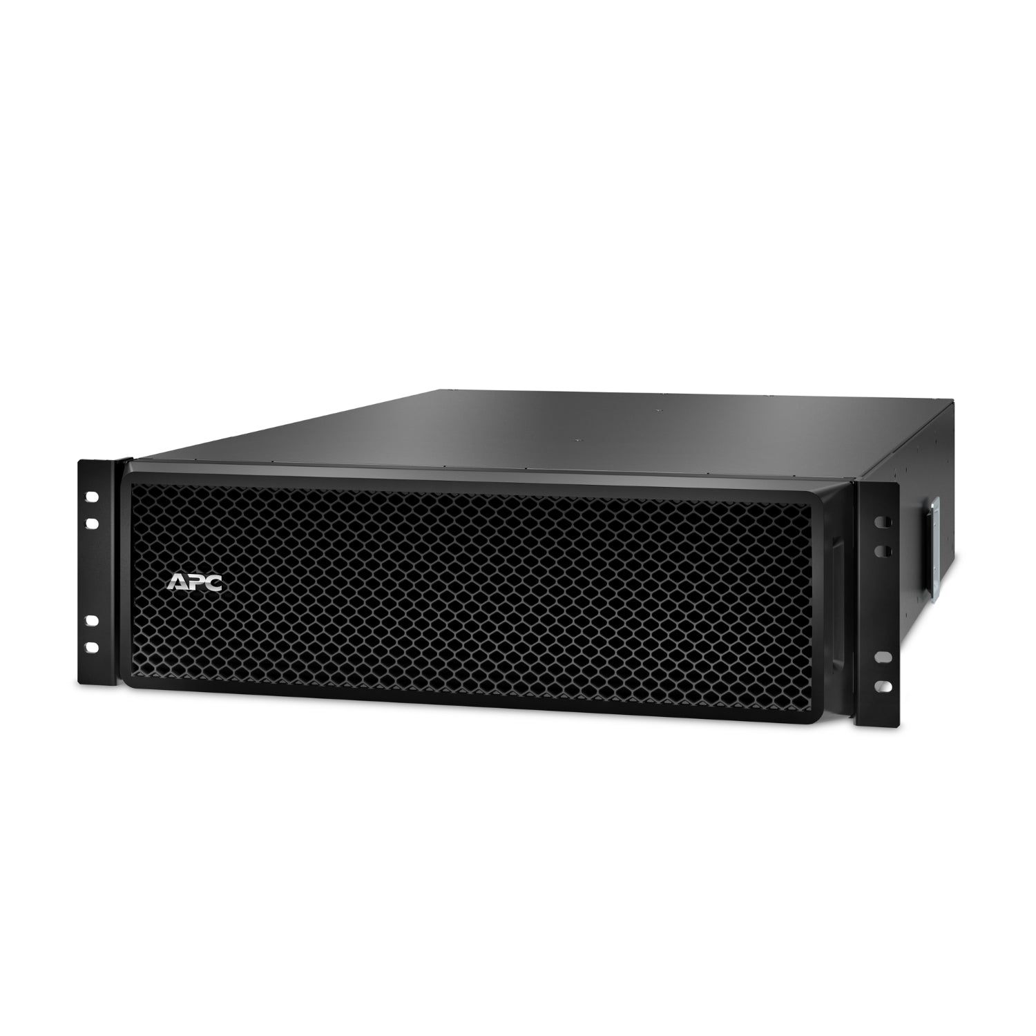 APC SRT192RMBP black server rack with honeycomb mesh front panel