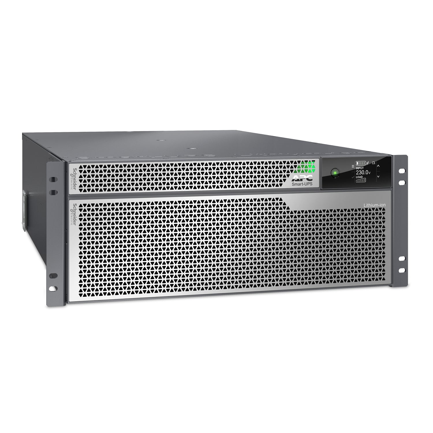 APC SRTL10KRM4UI Smart-UPS Ultra Li-Ion 10kW black silver rack UPS front view