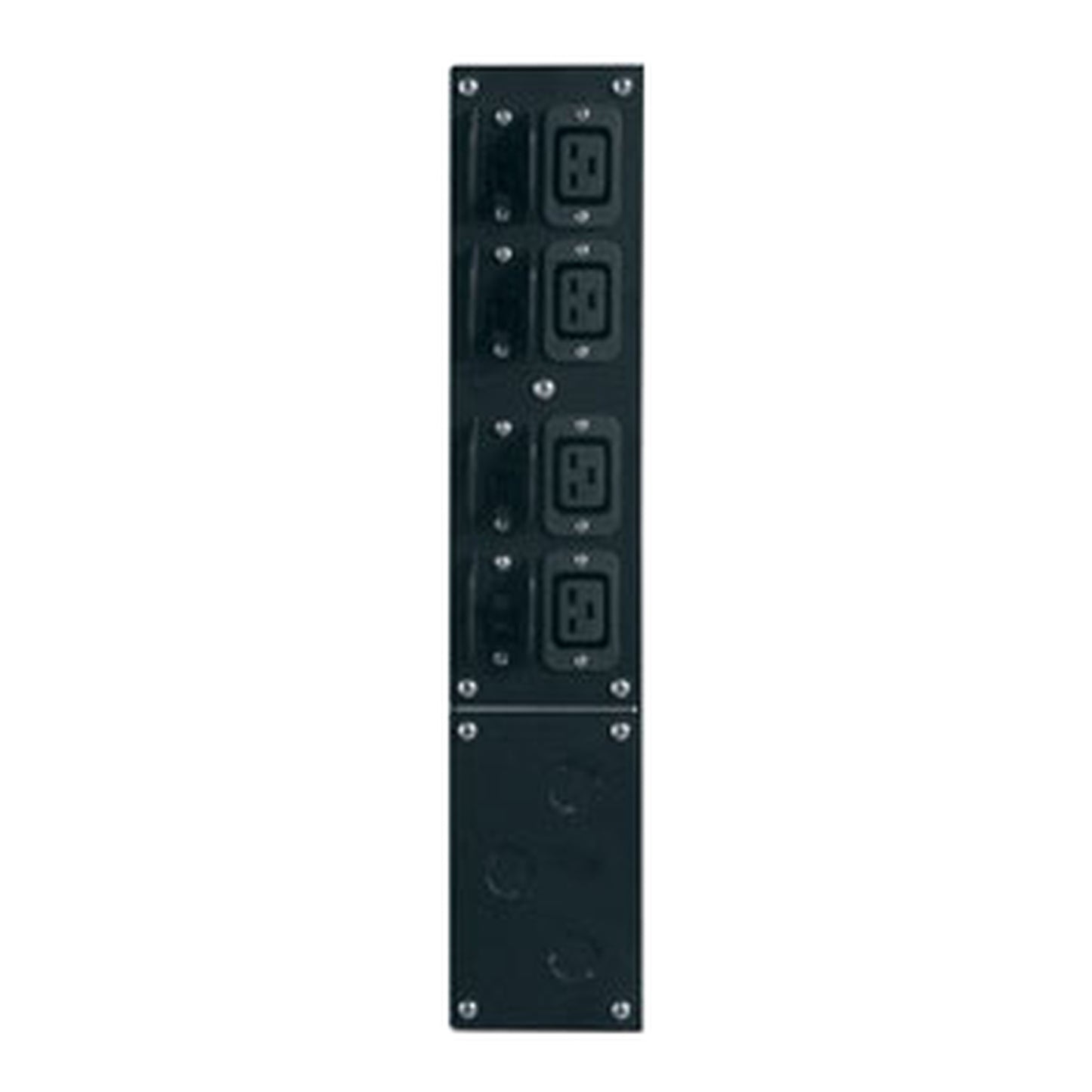 APC SBP6KRMI2U black rack-mount maintenance bypass panel rear with 4 vertical outlets