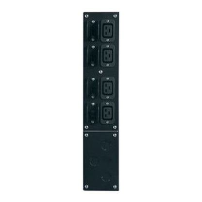 APC SBP6KRMI2U black rack-mount maintenance bypass panel rear with 4 vertical outlets
