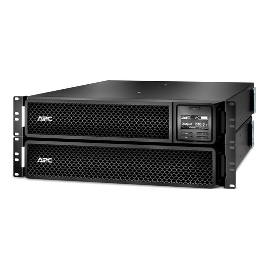 APC SRT2200RMXLI rack-mount UPS 2200VA with honeycomb mesh front and display