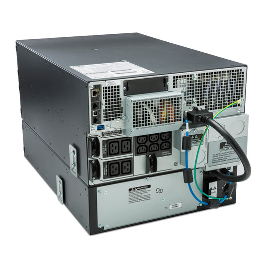 APC SRT10KRMXLI 10kVA rackmount UPS with power outlets and network ports