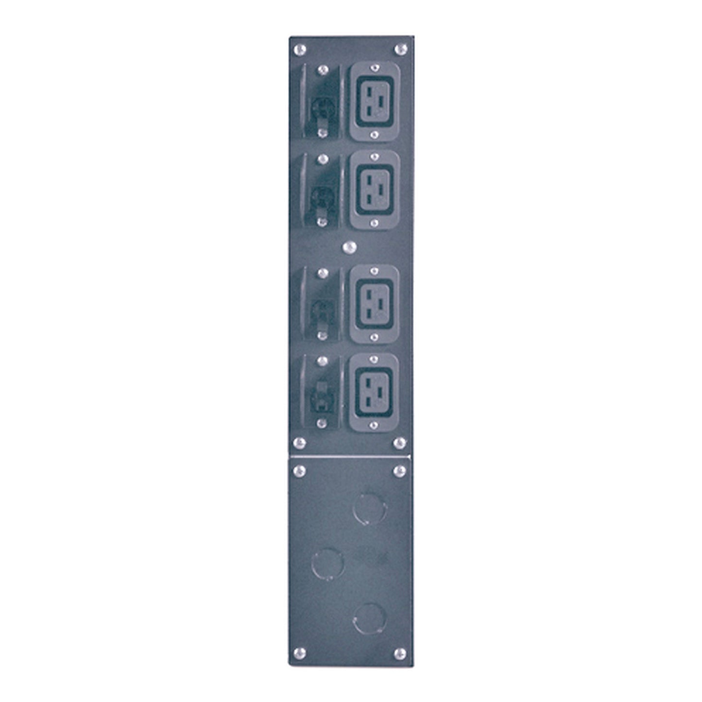 APC SBP6KRMI2U gray metal rack-mount PDU with 4 vertical outlets
