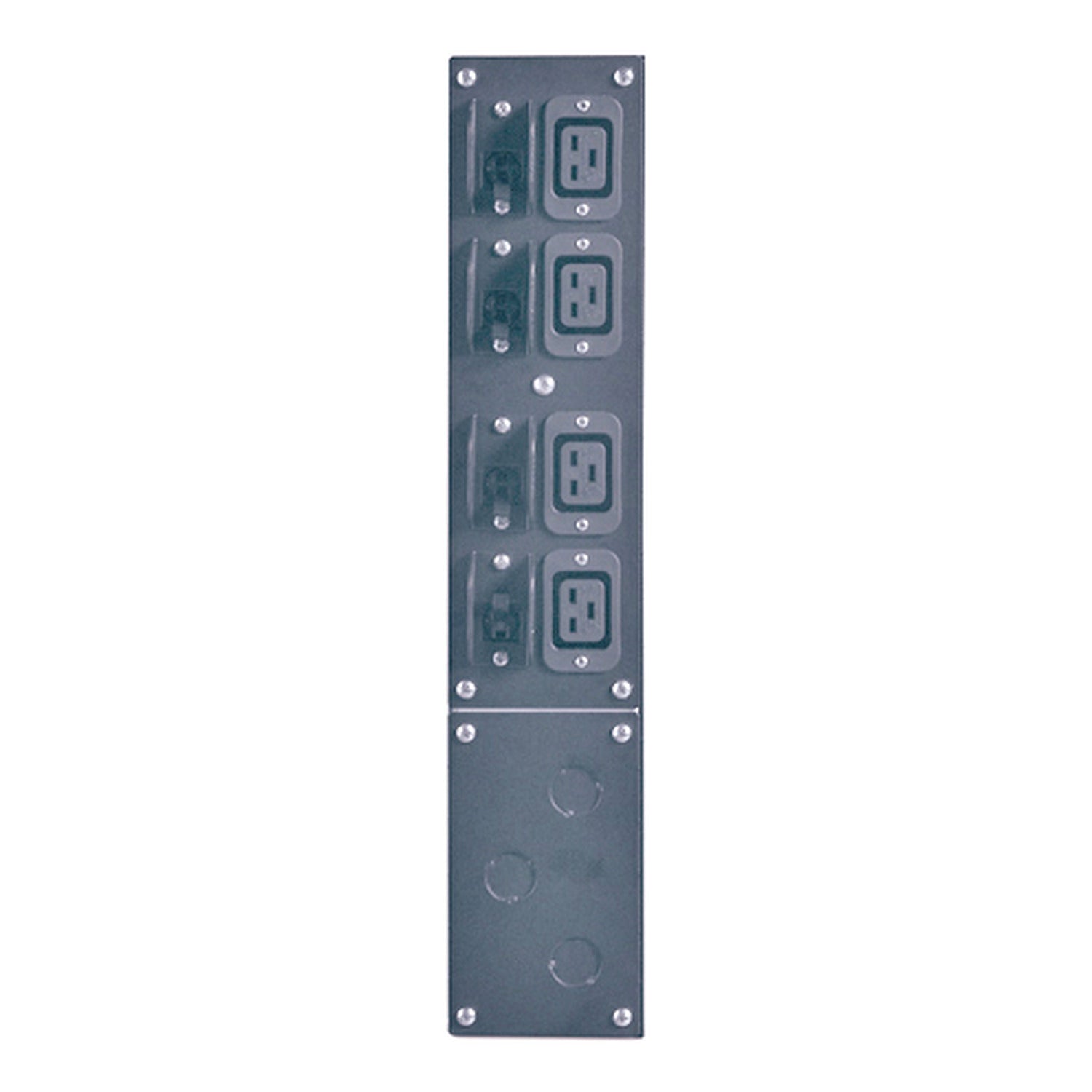 APC SBP6KRMI2U gray metal rack-mount PDU with 4 vertical outlets