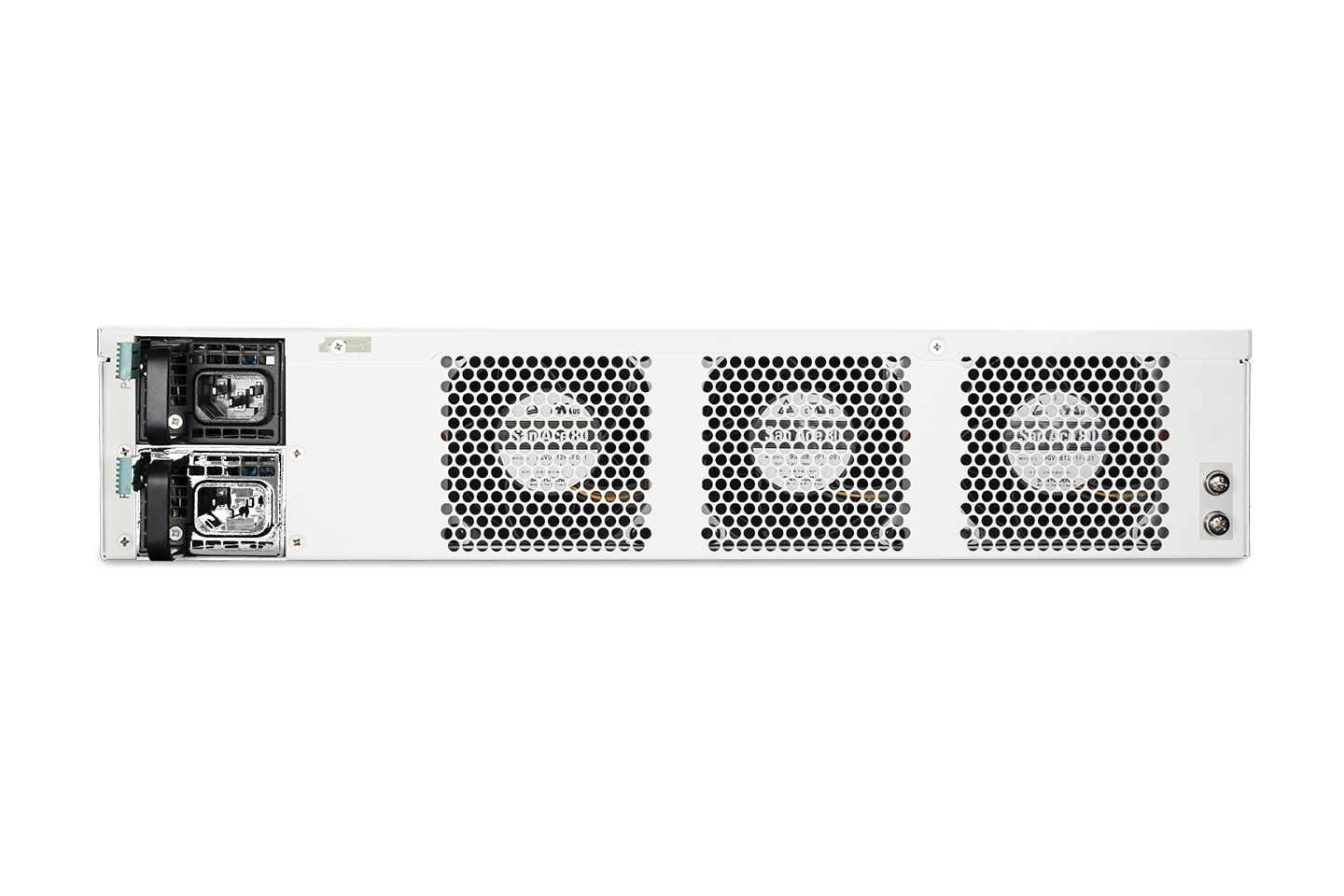 Fortinet FDD-2000E server rack with perforated panels and drive bays