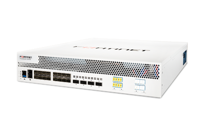 Fortinet FDD-2000E-DC DDoS defense with White fibernet S2048-16G switch front panel