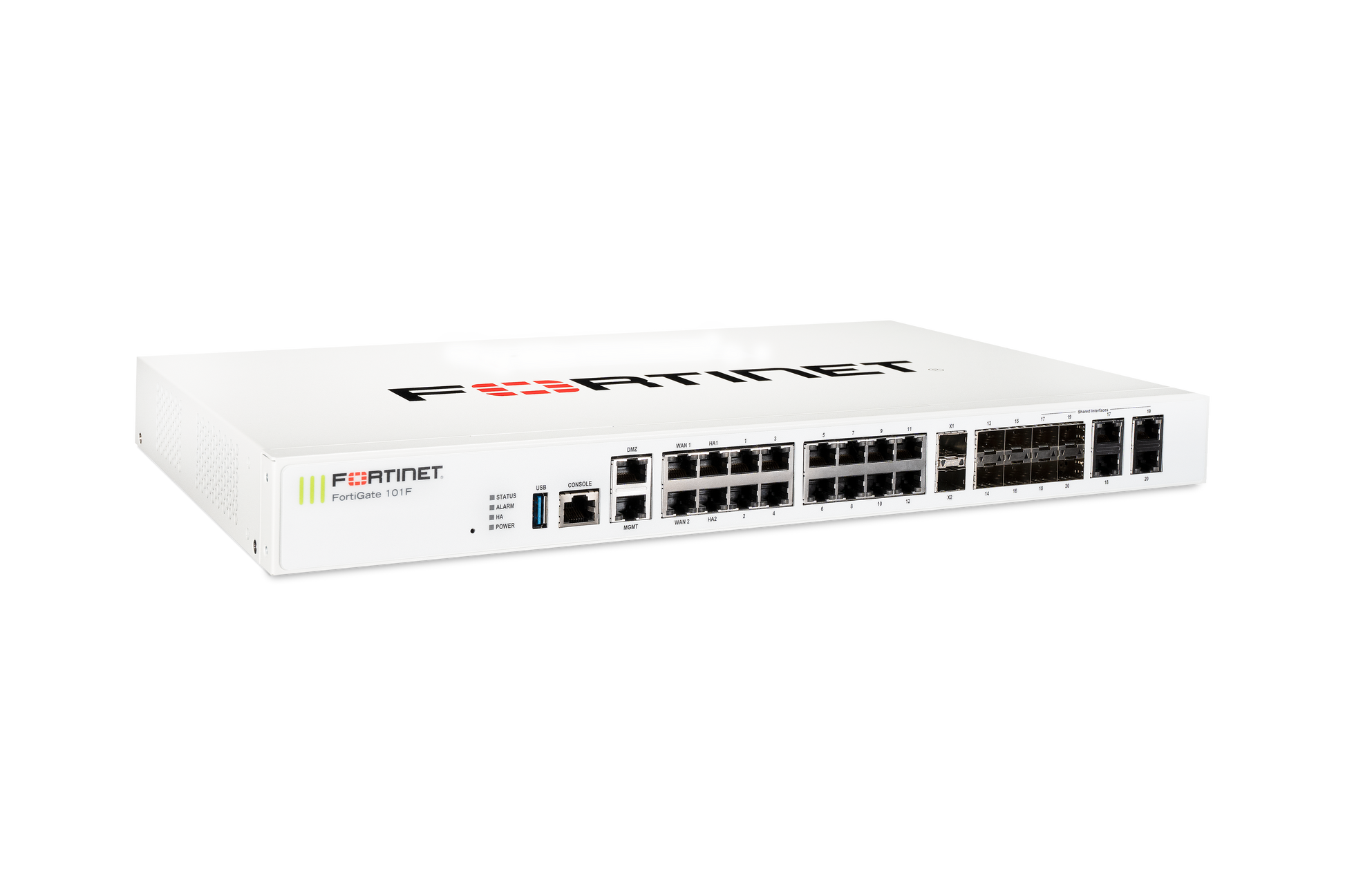 Fortinet FG-101F-USG white FortiGate 101F with black ports, red logo