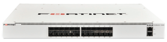 Fortinet FortiSwitch-1024D white FS-1024D switch with black ports, perforated panel