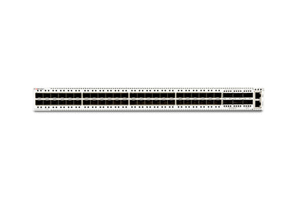 White Cisco Catalyst 9500 switch with black ports, Fortinet FS-1048E-USG model