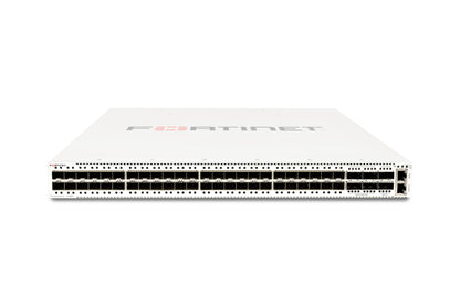 Fortinet FortiSwitch-1048E-USG white network switch with Ethernet ports
