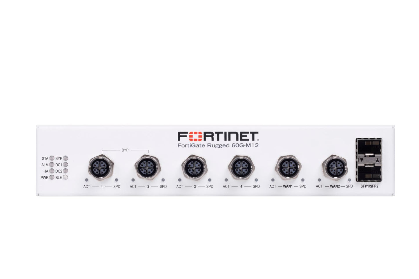 Fortinet FGR-60G-M12 Rugged 60G-M12 firewall rear with M12 ports