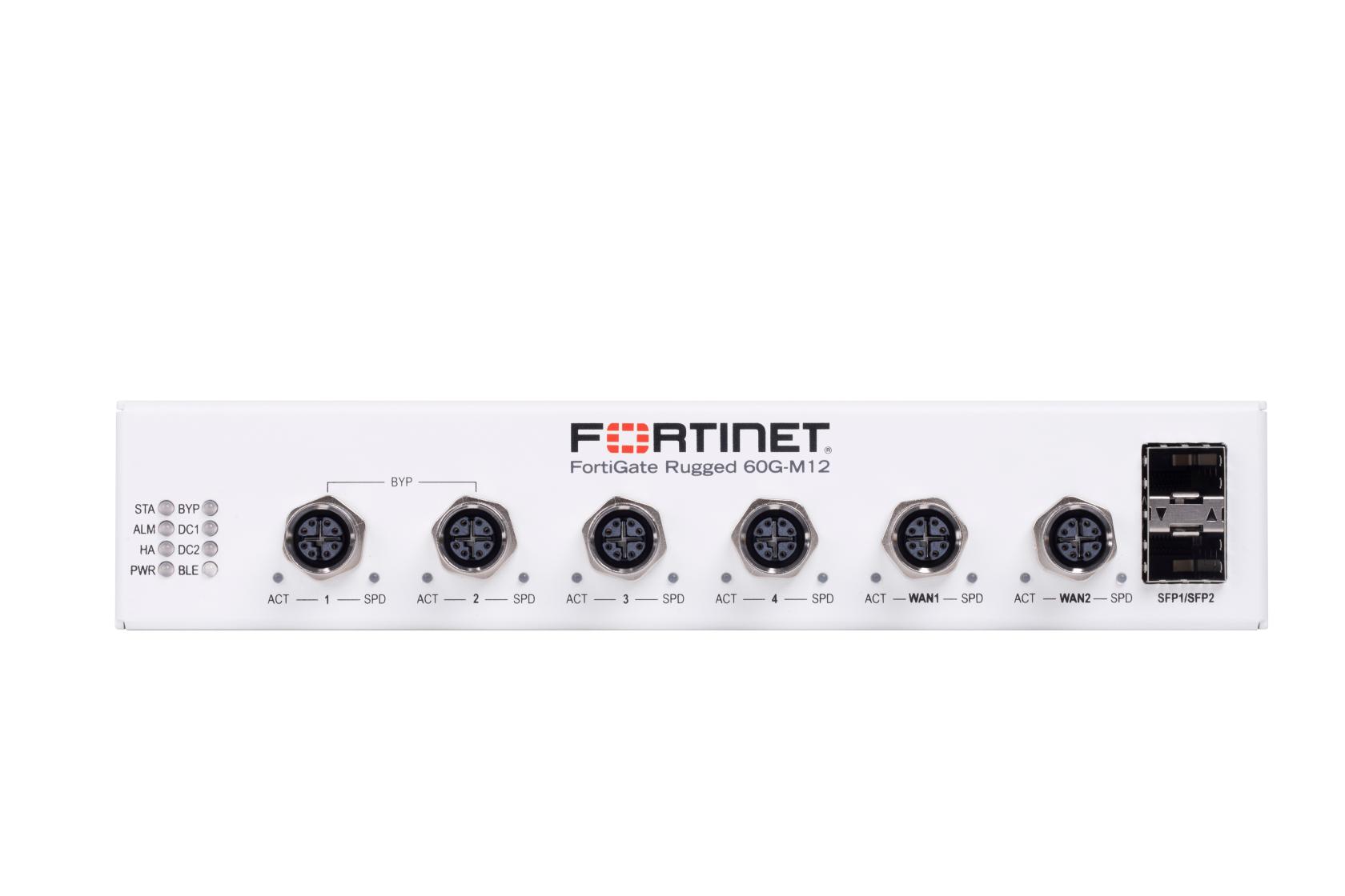 Fortinet FGR-60G-M12 Rugged 60G-M12 firewall rear with M12 ports