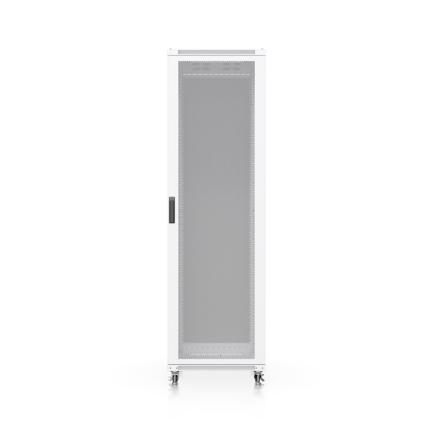 White metal ubiquiti uacc rack 42u cabinet with perforated front panel lockable casters and built-in fans