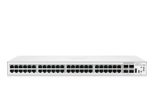 White hewlett packard enterprise Aruba Instant On S5E30A ABG 1840 48-port gigabit switch with multiple ethernet and usb ports