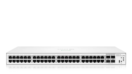 White hp instant on s940 network switch with 48 gigabit ethernet ports and 4x 10g sfp plus in sleek design