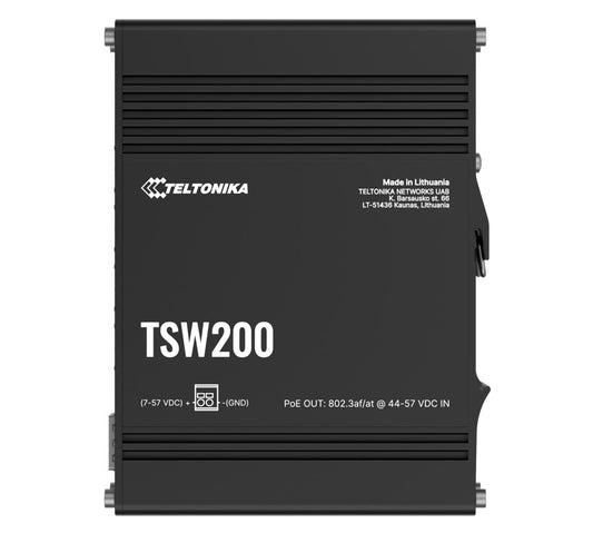 Teltonika TSW200000050/TSW2000000B0 | Industrial PoE+ Switch, 8x PoE+ Ports, 2x SFP, 1000 Mbps