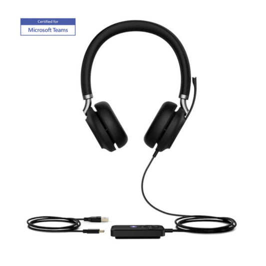 Yealink UH38-Dual-Teams-C | USB-C & Bluetooth Headset with Battery, Teams Certified