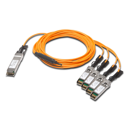 JNP-QSFP-AOCBO-xM-BCC | Juniper Compatible 40GB QSFP to 4 x 10GB SFP+ Active Optical Breakout Cable | 1M to 10M