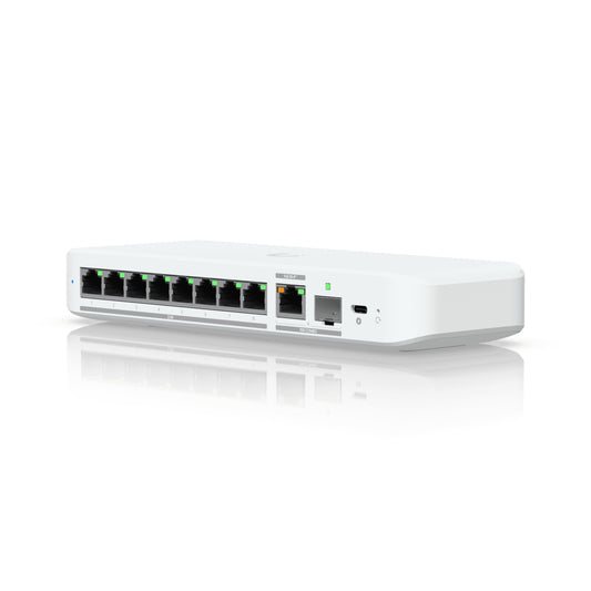 Ubiquiti USW-FLEX-2.5G-8 | UniFi Flex 2.5G Managed L2 Switch, 8 x 2.5GbE PoE Ports, Desktop/Wall-Mount