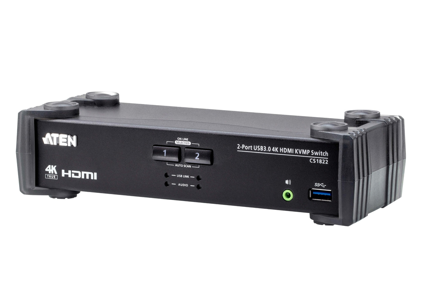 ATEN CS1822-AT-U | CS1822 | 2-Port 4K60 HDMI USB 3.0 KVMP Switch with Audio Mixer