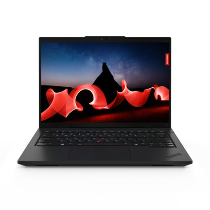 Black Lenovo ThinkPad L14 Gen 5 laptop with red trackpoint