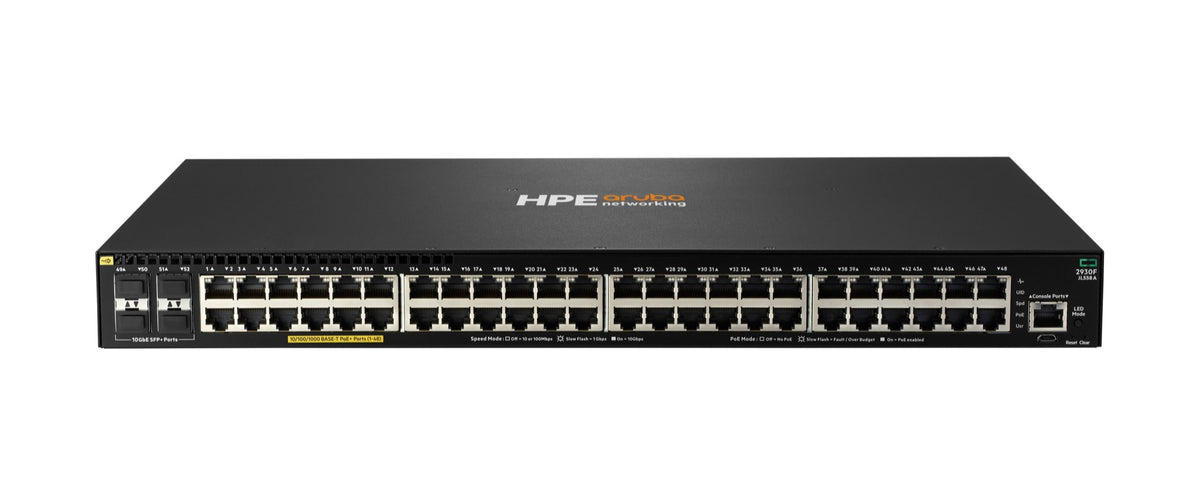 Aruba JL558A | 2930F 48-Port Gigabit PoE+ Switch, 740W, 4x 10G SFP+