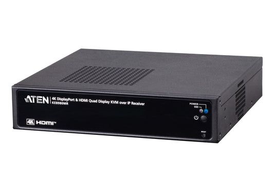 ATEN KE8980MR-AX-U | KE8980MR 4K60 Quad-Display KVM over IP Receiver, HDMI/DP, Multi-View