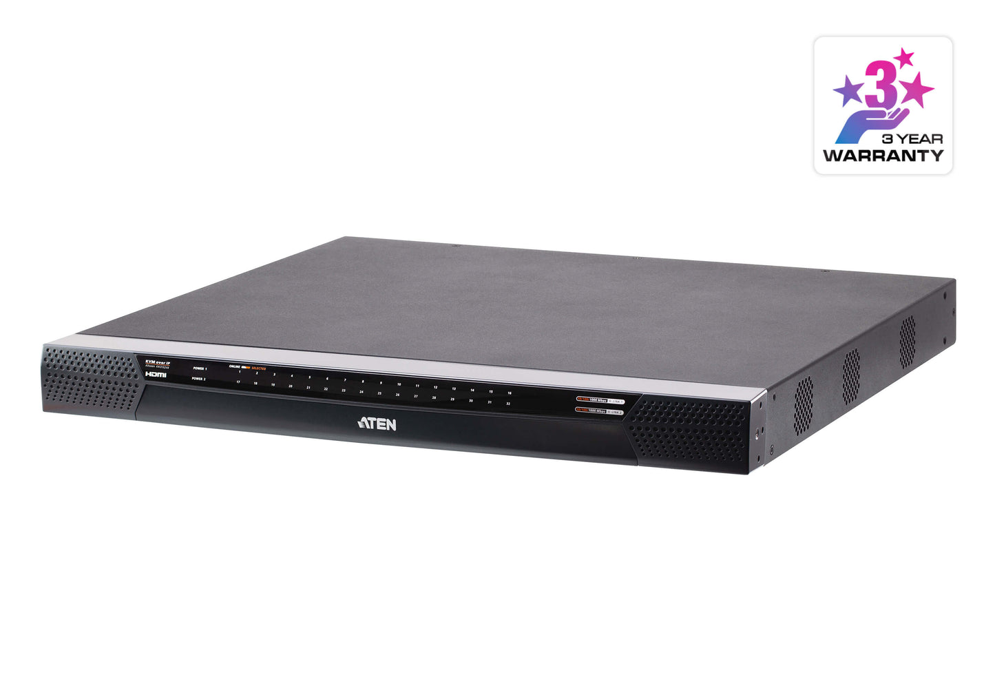 ATEN KN2132VB-AX-U KVM switch, sleek black rectangular design with side vents