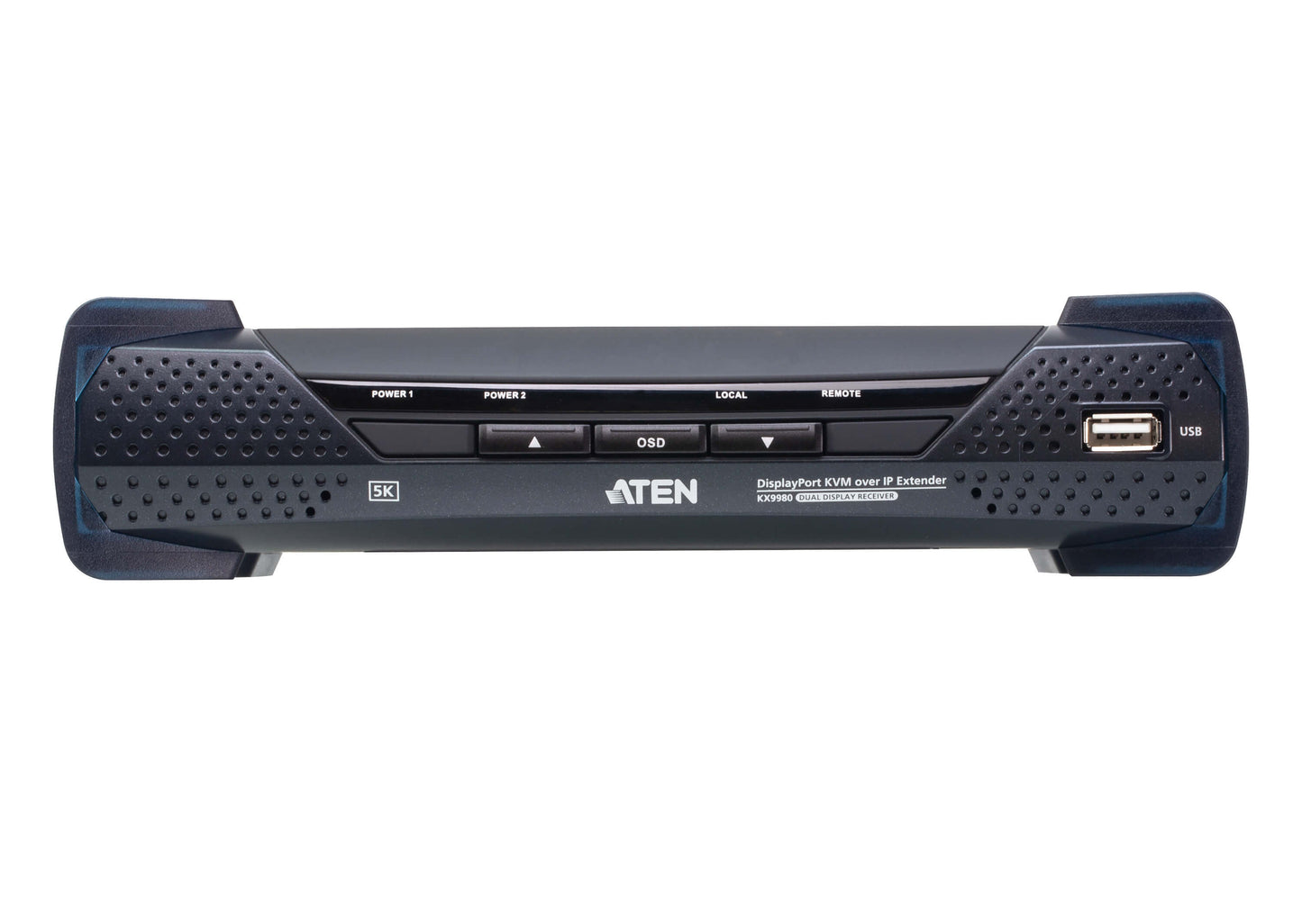ATEN KX9980R-AX-U 5K DisplayPort KVM over IP receiver black with perforated sides USB port