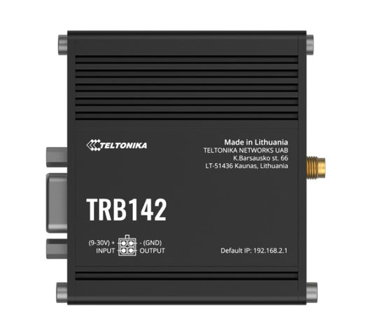 Teltonika TRB142108000 | TRB142 Industrial LTE RS232 Gateway, 4G/LTE (Cat 1), RS232, DNP3 Compatible, PSU Included