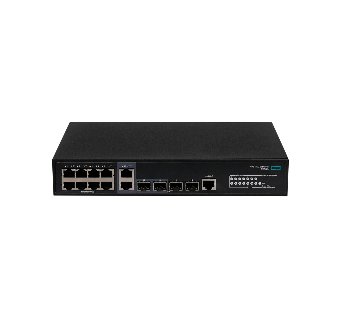 HPE R8J42A#ABG | FlexNetwork 5140 8G 2SFP 2GT Combo EI Managed L3 Switch, 8 x 1GbE Ports, 2 x SFP, 2 x GT Combo, 1U