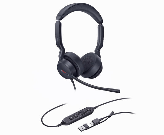 Yealink UH44-D-MS-C/A | UH44-D-MS-C, Dual Teams USB-C/A Microsoft Certified Headset, Noise-Canceling Mics, 35mm Speaker