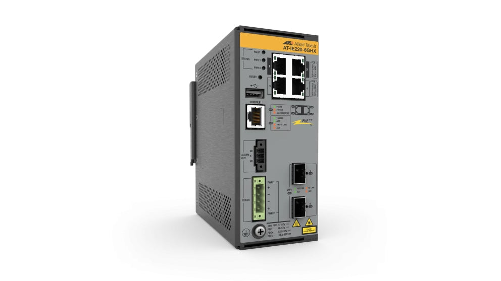 Allied Telesis AT-IE220-6GHX-80 | IE220 Series 6 x 1GbE PoE Ports, Managed L2 Switch, 240V