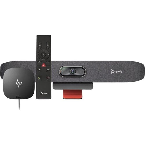 Poly 9U3S9AA | R30 USB Video Bar, Bluetooth Remote, USB-C Dock, BYOD Kit