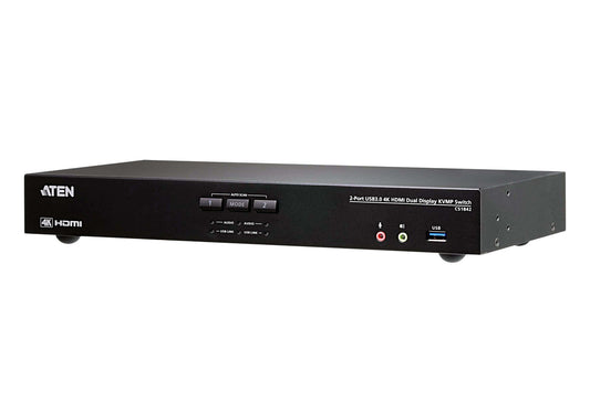 ATEN CS1842-AT-U | CS1842 2-Port Dual HDMI KVMP Switch, 4K60, USB 3.0 Hub, Audio