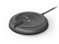 Logitech rally mic pod black circular speaker with matte finish and subtle concentric ring detailing graphite color