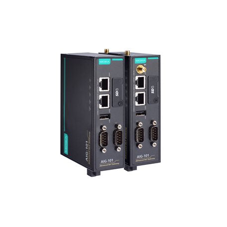 Moxa AIG-101-T 2-Port Modbus Rtu/Ascii/Tcp To Mqtt/Azure/Aws Cloud-Supported Gateways