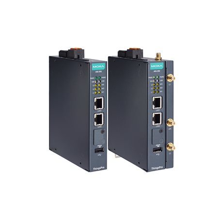 Moxa AIG-302-T-AP-AZU-LX | Industrial IIoT Gateway with Dual-Core 1GHz CPU, 2-Port Modbus RTU/ASCII/TCP, Azure IoT Edge, -40 to 70°C, AP Region
