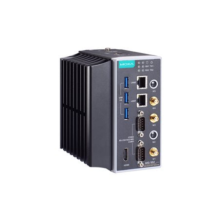 Moxa AIG-502-T-AZU-LX | Advanced IIoT Gateway with Intel Core i7, Azure IoT Edge, -40 to 70°C, AIG-502 Series